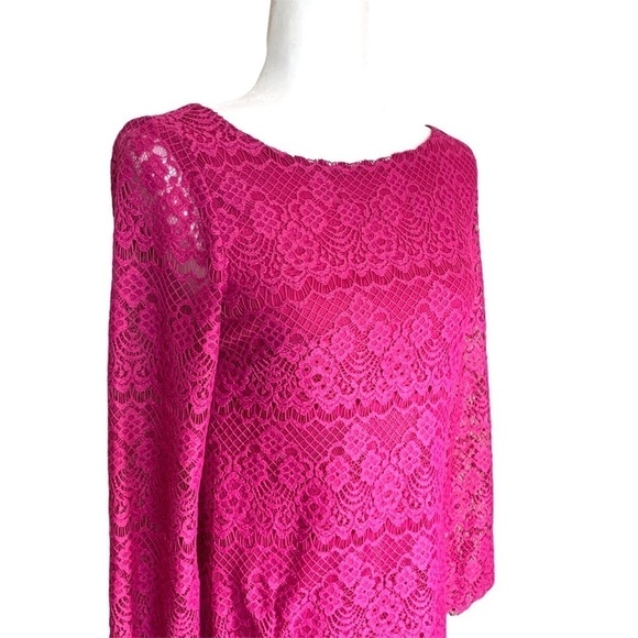 Laundry By Design Nordstrom Pink Lace Belle Sleeve Mini Dress Size 8 - Picture 9 of 16